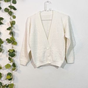Vintage 80’s Heart Print Knit Grandpa Cardigan